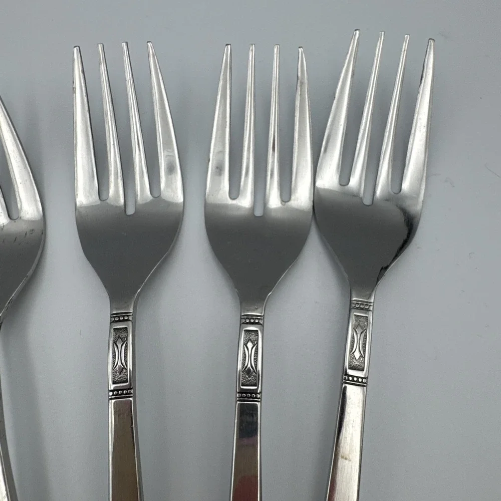 MCM Set 6 Salad Forks Interpur Cortina Stainless Made in Japan